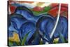 Big Blue Horses-Franz Marc-Stretched Canvas