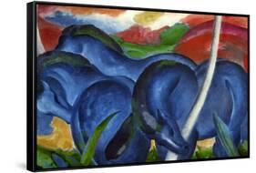 Big Blue Horses-Franz Marc-Framed Stretched Canvas