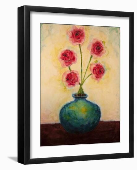 Big Blue Vase-Marabeth Quin-Framed Art Print