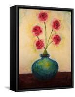Big Blue Vase-Marabeth Quin-Framed Stretched Canvas