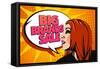Big Brands Sale Design with Speaking Girl and Bubble Talk in Pop-Art Style-Selenka-Framed Stretched Canvas