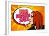 Big Brands Sale Design with Speaking Girl and Bubble Talk in Pop-Art Style-Selenka-Framed Art Print