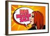 Big Brands Sale Design with Speaking Girl and Bubble Talk in Pop-Art Style-Selenka-Framed Art Print