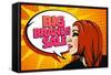 Big Brands Sale Design with Speaking Girl and Bubble Talk in Pop-Art Style-Selenka-Framed Stretched Canvas