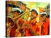 Big Brass Beat In New Orleans-Diane Millsap-Stretched Canvas