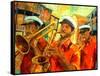 Big Brass Beat In New Orleans-Diane Millsap-Framed Stretched Canvas