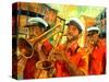 Big Brass Beat In New Orleans-Diane Millsap-Stretched Canvas