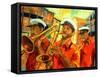 Big Brass Beat In New Orleans-Diane Millsap-Framed Stretched Canvas
