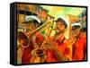 Big Brass Beat In New Orleans-Diane Millsap-Framed Stretched Canvas