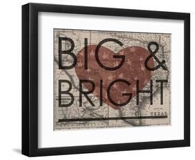 Big & Bright - 1864, Texas Mitchell Plate, Texas, United States Map-null-Framed Premium Giclee Print