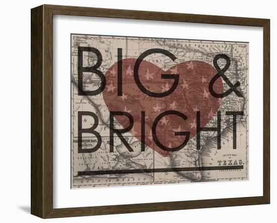 Big & Bright - 1864, Texas Mitchell Plate, Texas, United States Map-null-Framed Giclee Print