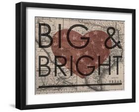 Big & Bright - 1864, Texas Mitchell Plate, Texas, United States Map-null-Framed Giclee Print