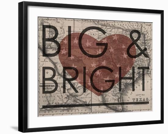 Big & Bright - 1864, Texas Mitchell Plate, Texas, United States Map-null-Framed Giclee Print