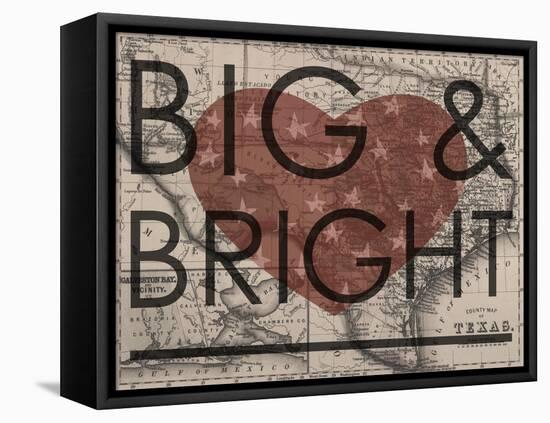 Big & Bright - 1864, Texas Mitchell Plate, Texas, United States Map-null-Framed Stretched Canvas