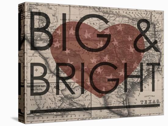 Big & Bright - 1864, Texas Mitchell Plate, Texas, United States Map-null-Stretched Canvas
