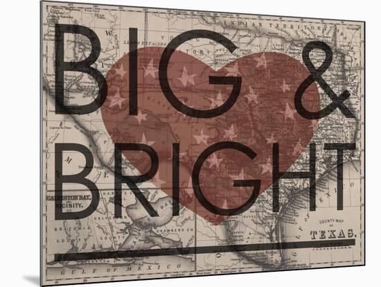 Big & Bright - 1864, Texas Mitchell Plate, Texas, United States Map-null-Mounted Giclee Print