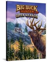 Big Buck Pro Open Season Cabinet Art with Logo-John Youssi-Stretched Canvas