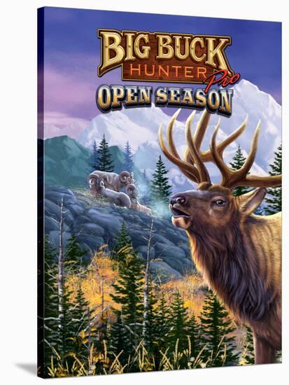 Big Buck Pro Open Season Cabinet Art with Logo-John Youssi-Stretched Canvas