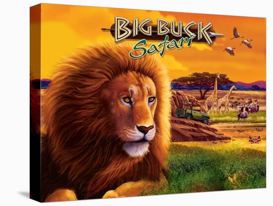 Big Buck Safari Cabinet Art with Logo-John Youssi-Stretched Canvas