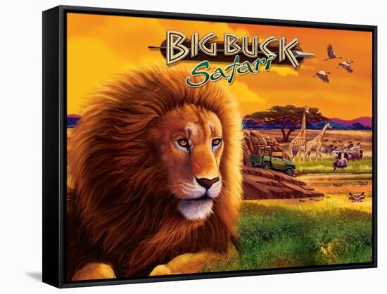 Big Buck Safari Cabinet Art with Logo-John Youssi-Framed Stretched Canvas