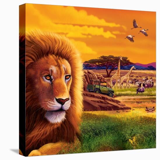 Big Buck Safari Cabinet Art-John Youssi-Stretched Canvas