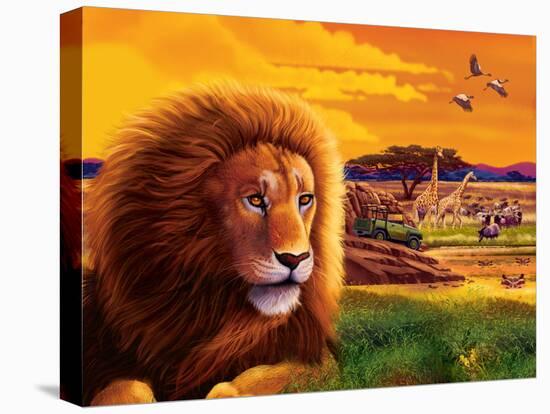 Big Buck Safari Cabinet Art-John Youssi-Stretched Canvas