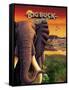 Big Buck Safari Elephant Cabinet Art  with Logo-John Youssi-Framed Stretched Canvas