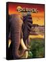 Big Buck Safari Elephant Cabinet Art  with Logo-John Youssi-Framed Stretched Canvas