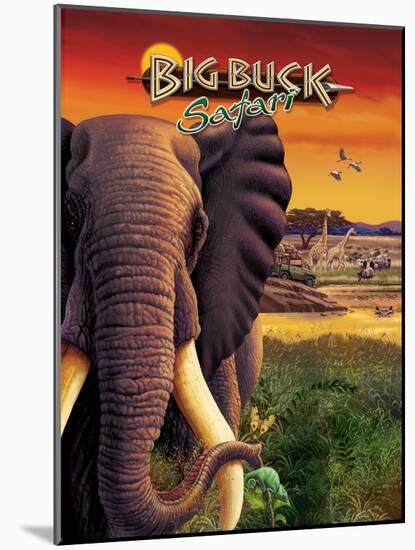 Big Buck Safari Elephant Cabinet Art  with Logo-John Youssi-Mounted Poster