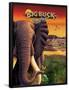 Big Buck Safari Elephant Cabinet Art  with Logo-John Youssi-Framed Poster