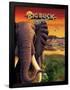 Big Buck Safari Elephant Cabinet Art  with Logo-John Youssi-Framed Poster