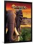 Big Buck Safari Elephant Cabinet Art  with Logo-John Youssi-Framed Poster