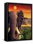 Big Buck Safari Elephant Cabinet Art-John Youssi-Framed Stretched Canvas