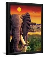 Big Buck Safari Elephant Cabinet Art-John Youssi-Framed Poster