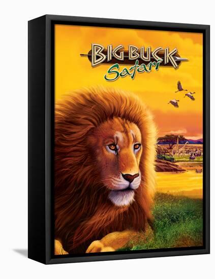 Big Buck Safari Lion Cabinet Art with Logo-John Youssi-Framed Stretched Canvas