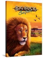 Big Buck Safari Lion Cabinet Art with Logo-John Youssi-Stretched Canvas