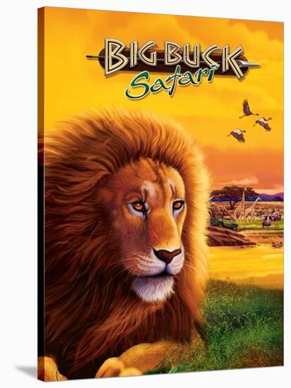 Big Buck Safari Lion Cabinet Art with Logo-John Youssi-Stretched Canvas