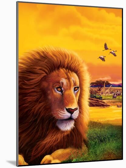 Big Buck Safari Lion Cabinet Art-John Youssi-Mounted Poster