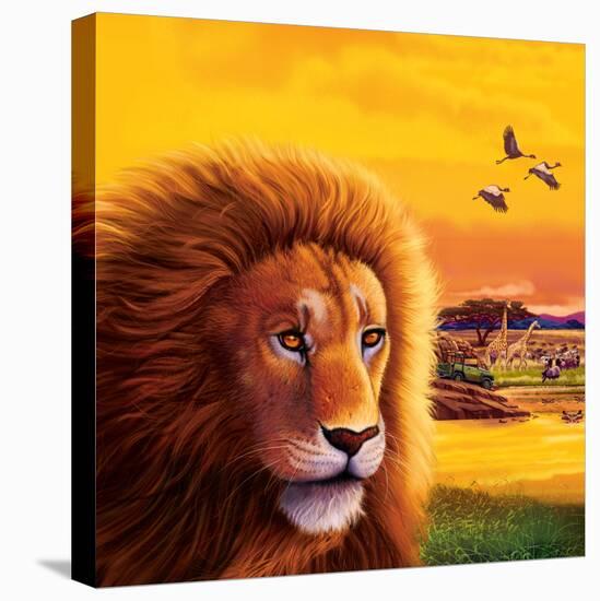 Big Buck Safari Lion Cabinet Art-John Youssi-Stretched Canvas