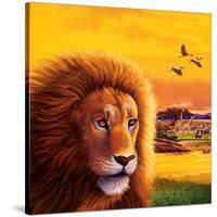 Big Buck Safari Lion Cabinet Art-John Youssi-Stretched Canvas