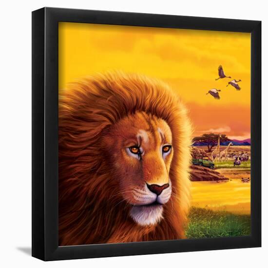 Big Buck Safari Lion Cabinet Art-John Youssi-Framed Poster