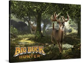 Big Buck Whitetail Deer with Logo-Mike Colesworthy-Stretched Canvas