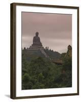 Big Buddha Statue, Po Lin Monastery, Lantau Island, Hong Kong, China-Amanda Hall-Framed Photographic Print