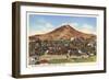 Big Butte with M, Butte, Montana-null-Framed Art Print