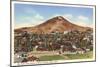 Big Butte with M, Butte, Montana-null-Mounted Art Print