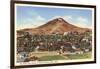 Big Butte with M, Butte, Montana-null-Framed Art Print