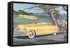 Big Car by Golf Course-null-Framed Stretched Canvas