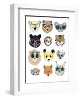 Big Cats In Fancy Glasses-Hanna Melin-Framed Art Print