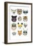 Big Cats in Glasses Print-Hanna Melin-Framed Giclee Print