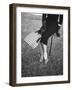 Big Checked Handbag with Matching Shoes, New Mode in Sports Fashions, at Roosevelt Raceway-Nina Leen-Framed Photographic Print